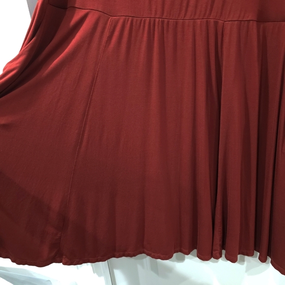 TORRID Short Sleeve Super Soft Knit Mini Skater V-neck Dress, Side Pockets - Picture 8 of 13